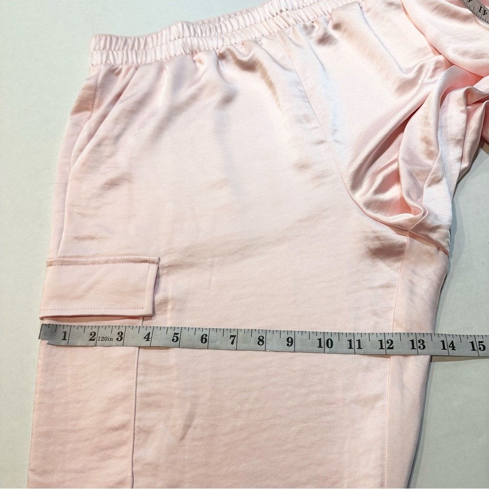 INC Pink Satin Jogger Pants Cargo Pockets, New w/ Tags, Size XL - Picture 14 of 15